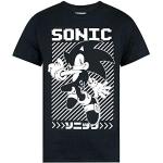Magliette & T-shirt nere S mezza manica con scollo rotondo per Uomo Sonic The Hedgehog 