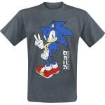 Sonic The Hedgehog - Victory - T-Shirt - Uomo - grigio scuro