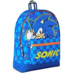 Zainetti scuola scontati blu con spalline imbottite per bambini Sonic The Hedgehog 