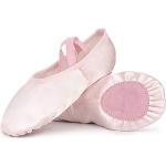 Scarpe larghezza E rosa numero 24 di pelle antiscivolo da danza classica per bambini 