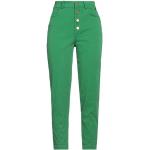 Pantaloni verdi S di cotone tinta unita a 5 tasche per Donna Souvenir 