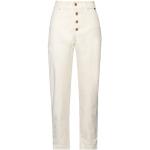 Pantaloni avorio XS di cotone tinta unita a 5 tasche per Donna Souvenir 