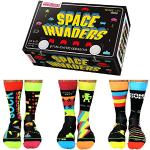Space Invaders - Calze Oddsocks in 39-46, set da 6 pezzi, Nero