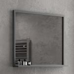Specchio bagno con cornice nera in acciaio 100x75cm nico-100sp kamalu