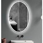 Specchi ovali bianchi in alluminio con funzione anti appannamento 