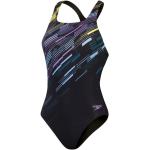 Speedo Women's Eco+ Digital Printed Medalist - Costumo nuoto da donna Black 38