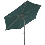 Spetebo Ombrellone parasole in alluminio, 250 cm, con snodo e manovella, verde, 250 cm