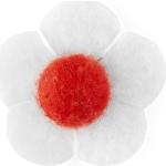 Spilla a forma di fiore bianco e rosso