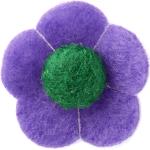 Spilla a forma di fiore viola e verde