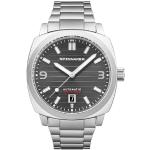 Spinnaker Mens 42mm Hull Automatic Smoke Grey Riviera 3 Hands Watch with Solid Stainless Steel Bracelet SP-5073-11