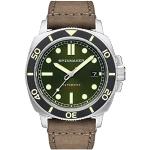 Spinnaker Mens 42mm Hull Diver Automatic Alligator Green 3 Hands Watch with Genuine Leather Strap SP-5088-03