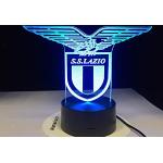 jwiaw Ss Lazio Italian Club Lampada a LED a luce notturna 3D Touch Sensor 7 Lampada da tavolo per tavolo da bar da ufficio a colori cambianti per ufficio