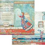 Stamperia Carta per Scrapbooking Double Face, Motivo: Angelo Natalizio, Multicolore, 30,5x30,5