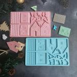 Stampi natalizi blu di legno 