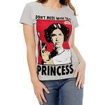 Star Wars Maglietta per Donna Principessa Leia Grigio X-Large