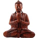 Statue Buddha color cioccolato di legno a tema cioccolata 30 cm 