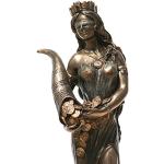 Statue Goddess Fortune Tyche Luck Fortuna Sculpture Figurine 7.28"/Dea Fortune Tyche Luck Fortuna Scultura Figurina 7.28".