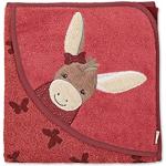 Sterntaler Emmily - Asciugamano da bagno con cappuccio, motivo: farfalle, 100 x 100 cm, colore: Rosso chiaro