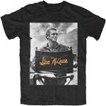 Steve McQueen Chair T-Shirt Mens Tee Shirt Summer Fashion Tops Clothing Movie Star Kult Bullitt Actor Racer Le Mans Black L