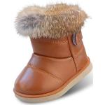 Stivali invernali larghezza E marroni numero 23 in similpelle antiscivolo per bambini 