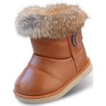 Stivali invernali larghezza E marroni numero 23 in similpelle antiscivolo per bambini 
