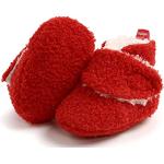 Stivaletti invernali larghezza C rossi di cotone chiusura velcro antiscivolo per neonato 
