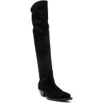 Stivali alti larghezza A scontati neri numero 37 in pelle di camoscio con cerniera per Donna Premiata 