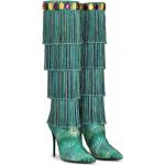 Stivali alti larghezza A scontati verdi numero 39 con frange per Donna Dolce&Gabbana Dolce 