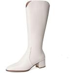 Stivali bianchi numero 34,5 di gomma con cerniera tacco a blocco antiscivolo con tacco per Donna Generic 