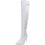 Stivali larghezza A eleganti bianchi numero 40 con tacco per Donna Generic 