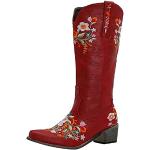 Stivali rossi numero 41 con cerniera con tacco da 7cm a 9 cm tacco stiletto con supporto arco plantare con tacco per Donna Generic 