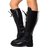 Stivali larghezza E neri numero 37 di pelle con cerniera con tacco da 3 cm a 5 cm con tacco per Donna KikkiLine Tomb Raider 