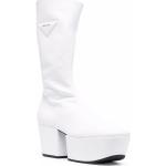 Stivali larghezza A bianchi numero 36 in poliuretano con plateau per Donna Prada 