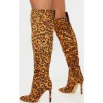 Stivali da donna Stivali al ginocchio con motivo leopardato con punta a punta e tacco a spillo