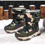 Stivali invernali larghezza E militari grigi di cotone mimetici per bambini 