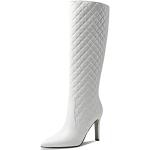 Stivali larghezza A bianchi numero 41,5 di gomma con cerniera con tacco per Donna Generic 