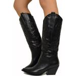Stivali texani neri numero 37 di pelle con tacco da 5 cm a 7 cm per Donna KikkiLine 