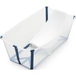 Stokke Flexi Bath Pack, Blu trasparente - Vaschetta pieghevole + Supporto per neonati - Durevole e Facile da conservare - Comodo da usare a casa o in viaggio - Ideale per neonati fino ai 48 mesi