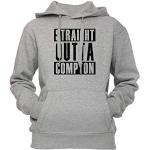 Straight Outta Compton Unisex Uomo Donna Felpa con Cappuccio Pullover Grigio Dimensioni L Men's Women's Hoodie Sweatshirt Grey Large Size L