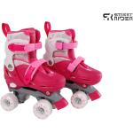 Pattini rosa di plastica a rotelle per bambino 