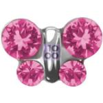 Orecchini rosa in acciaio con farfalla 