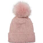 Cappelli invernali rosa antico di pile con perline per Donna 