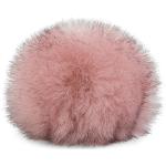 Cappelli invernali rosa di pelliccia con pon pon per Donna 