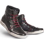 Sneakers larghezza E nere di pelle con stringhe traspiranti moto per Uomo Stylmartin 