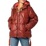 Sublevel Giacca invernale da donna trapuntata con cappuccio lucido opaco, Colore: rosso, XL