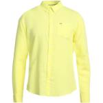 Camicie gialle M tinta unita manica lunga con taschino per Uomo Sun 68 