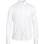 Camicie bianche M di cotone tinta unita manica lunga con taschino per Uomo Sun 68 