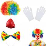 SunAurora Costume da clown, 4 pezzi, accessorio pe