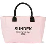 Sundek Borsa donna Regular tote AW832ABCV500 quartz pink cotone canvas logo manici PE23 UNI