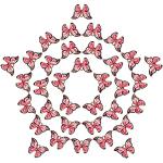 Ciondoli rosa artigianali con farfalla 